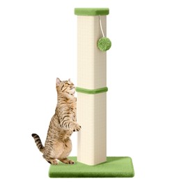 Cat Scratching Post, 32 Inch Tall Scratching Post for Indoor with 5 Inch Diameter Posts and Ball Cat Scratcher for Medium and Large Cats