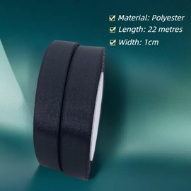 Black Satin Ribbons for Gift Wrapping, Crafting & Decoration - 2 Rolls, 22M Each, 10mm Wide