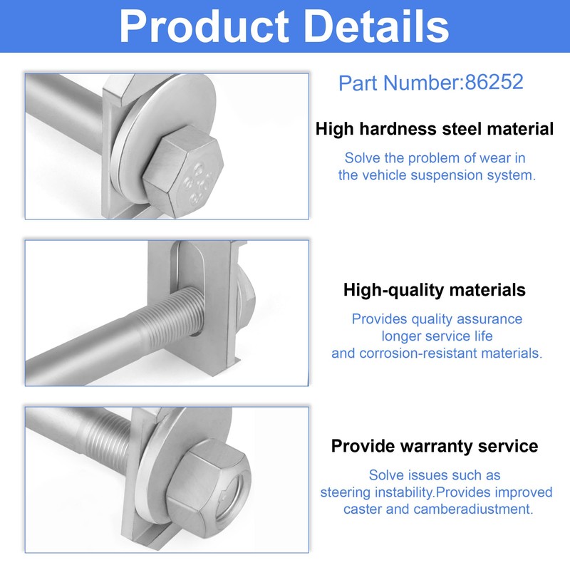 86252 Performance Cam Front Camber/Caster Kit Compatible with 09-14 FORD