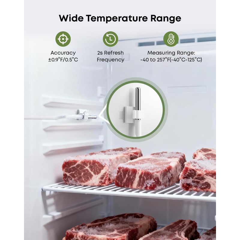 MOCREO WiFi Refrigerator Thermometer with Freezer Alarm, Email Alert, App