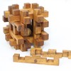 Double Lock-a-Ball Brain Teaser: Mechanical Interlocking 3D Wooden Puzzle for