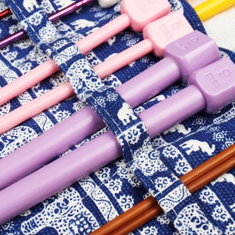 Aeelike Knitting Needle Roll Up Case Empty, Large Knitting Needle