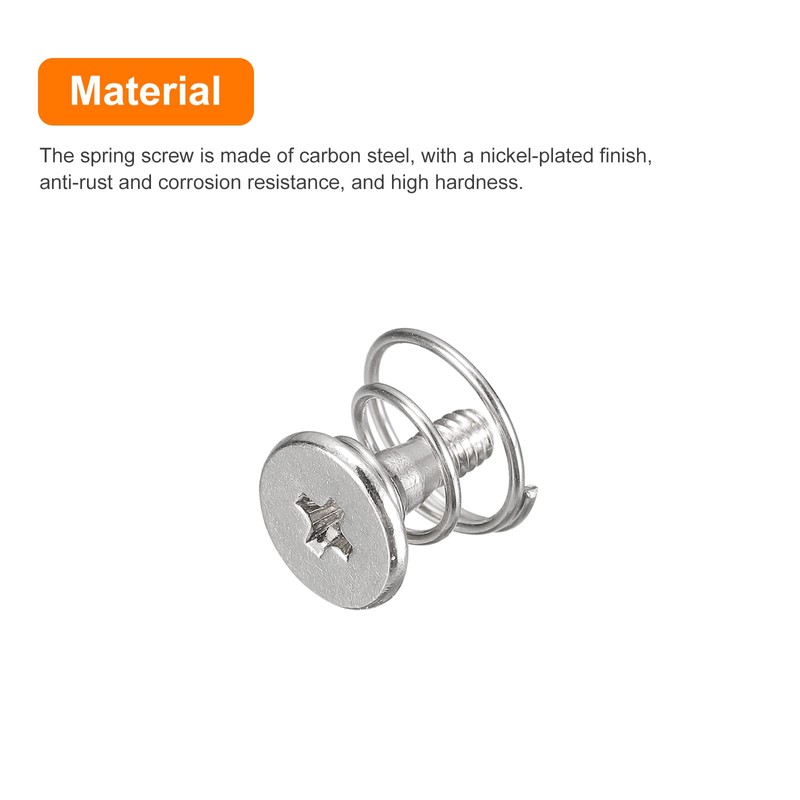 sourcing map Spring Screws, 10pcs M2x6mm 7.2mm Spring OD GPU