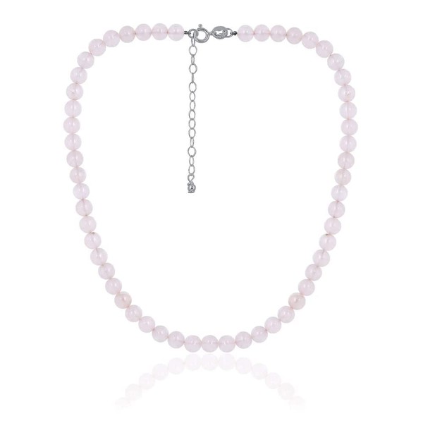 Precious Gemstone 6mm Round Beads Necklace 14" Plus 2" Extender