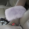 Furry Auto Center Console Cover Pad, 11.8"x7.8" Soft Sheepskin Wool