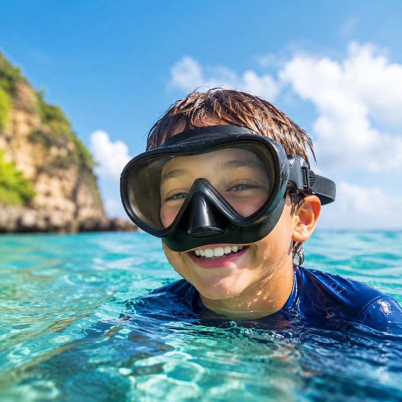 Kids Full-Vision Swim Mask for Pool Practice – Anti-Fog Polycarbonate