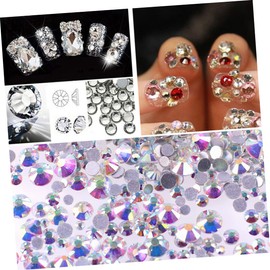 Baluue 4320pcs Ab Crystal Round Nail Art Rhinestones for Decorations Flat Back Gems for Nails Crafts Cell Phone Cases and Jewelry Making