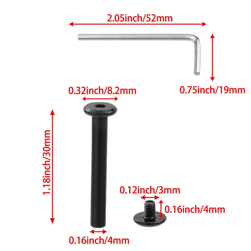 Savagrow 20 Sets M3 x 30mm Binding Post Screws Hex