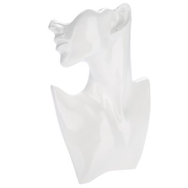 Necklace Earring Holder Mannequin Head Bust Stand Model Shop Jewelry Display Rack White