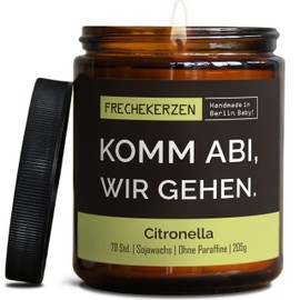 Lustige Citronella Kerze mit Spruch zum Abitur | Handgemacht aus Sojawachs | In Geschenkbox | Valentinsgeschenk | Schulabschluss, Abi, Abiturient, Prüfung bestanden, Schüler Geschenk