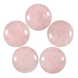 Nupuyai Pack of 5 16 mm Rose Quartz Cabochons Gemstones, Round Crystal Cabochon Stones Flatback Healing Stone DIY Jewellery Beads for Pendants, Jewellery Making, Craft Decoration