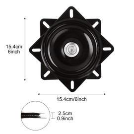 2 Pack 6 Inch Bar Stool Swivel Plate Replacement 360 Degree Swivel Square Turntable Base 6 Inch Ball Bearing Swivel for Swivel Chairs, bar Chairs, Rotating Brackets and More