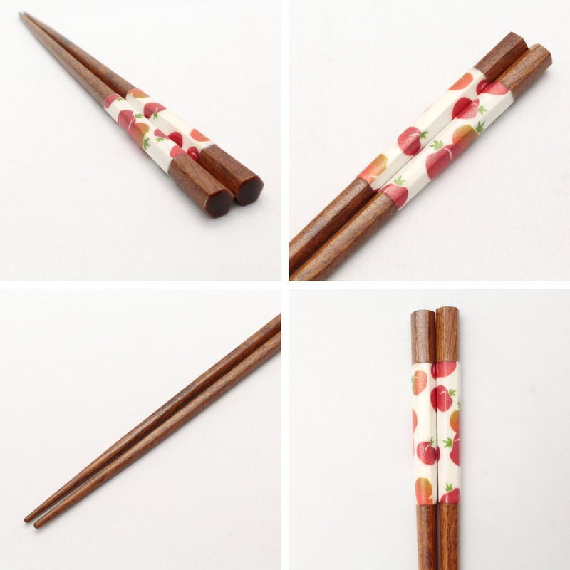 Ishida 11617 Chopsticks Made in Japan Hexagonal Tomato 9.1 inches
