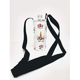 Unicorn with Eyelashes Insulated Water Bottle Holder with Adjustable strap