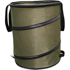Garden Waste Bag & Camping Trash Can,Collapsible Oxford Cloth Pop-Up Sack with Handles, Reusable Bin for Leaves Rubbish Toys, Ideal for Gardening Hiking Picnics Lawn Care Yard Storage (Green-38L)