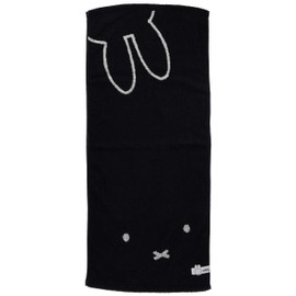 Marushin 5805007800 Face Towel, Miffy, 13.4 x 31.5 inches (34 x 80 cm), Black Miffy, 100% Cotton