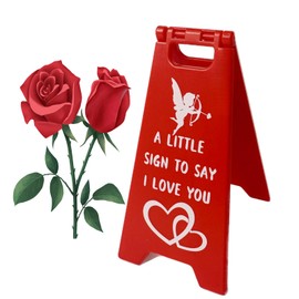 A Little Sign to Say I Love You,Mini Sign Valentine's Decoration Anniversary Present,Funny Love Gift,Romantic Desk Decor for Girlfriend, Wife, Fiancee,Boyfriend,Husband,Wedding Gift