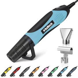 ROMECH 350W Heat Gun with 2 Nozzles, Dual Temp Heat Gun 400°F-660°F, Fast Heat Hot Air Gun with Overload Protection for DIY Craft Embossing Shrink Wrapping (Cyan)