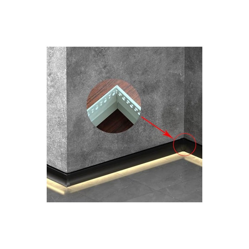 Besseto 2Pair/4PCS Baseboard LED Aluminum Channel Inner Corner, L-Shape Angle