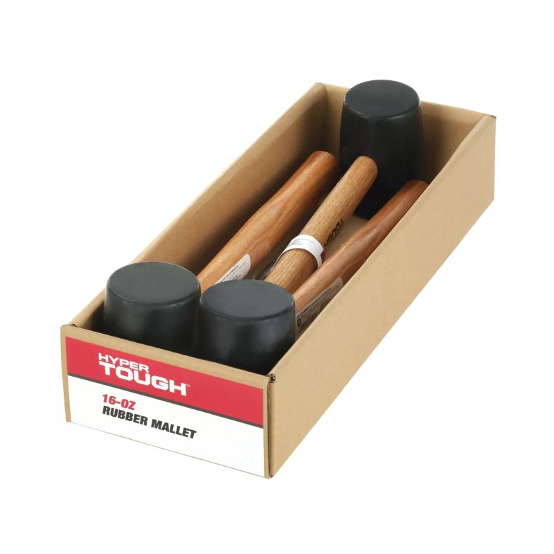 HYPER Tough 16 Ounce Rubber Mallet With Wood Handle