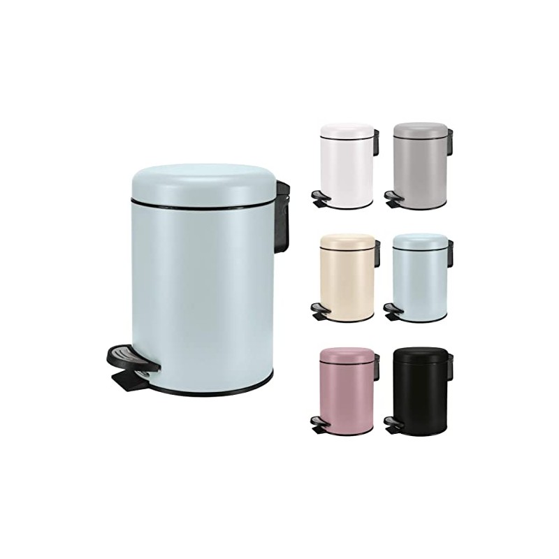 KW Soft Shade Small Round Pedal Bin 3ltr (Opal, 3