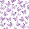FIMETEUG Purple Butterfly Wall Sticker, 72 PCS, Elegant, Metallic Paper,