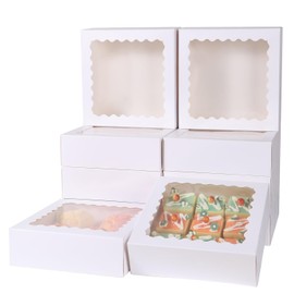 PFAMKEER PFAMKEER 24 pcs12x12x3 Inch Bakery Boxes with Window, White 12 inch Cake Pastry Mini Pie Cookie Box for Dessert,strawberry,Chocolates Boxes