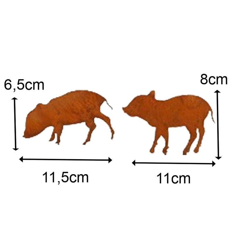 Storm's Gartenzaubereien Garden Stake Wild Boar Figures with Fir Trees