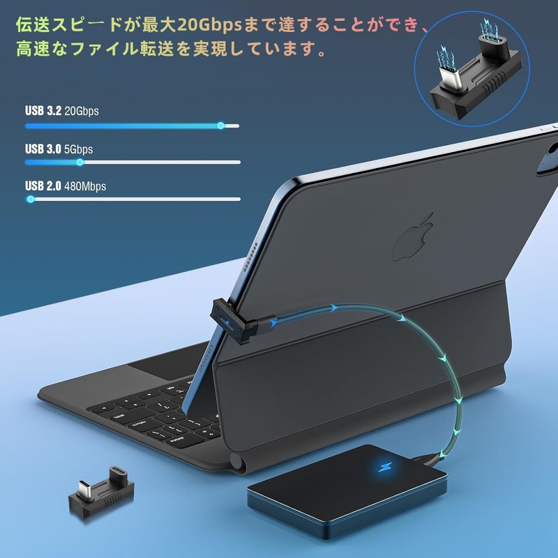 USB Type C Direction Converter Adapter, YFFSFDC U Shape 180