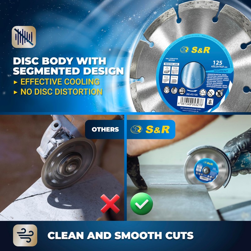 S&R Diamond Cutting Disc Pro, Diamond blade 125 x 22,23
