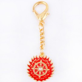 Fengshui - Llavero de rueda de fuego mágico con amuleto colgante antinegativo + pulsera de cuerda roja gratis, SKU: W1095, Mediano, Latón