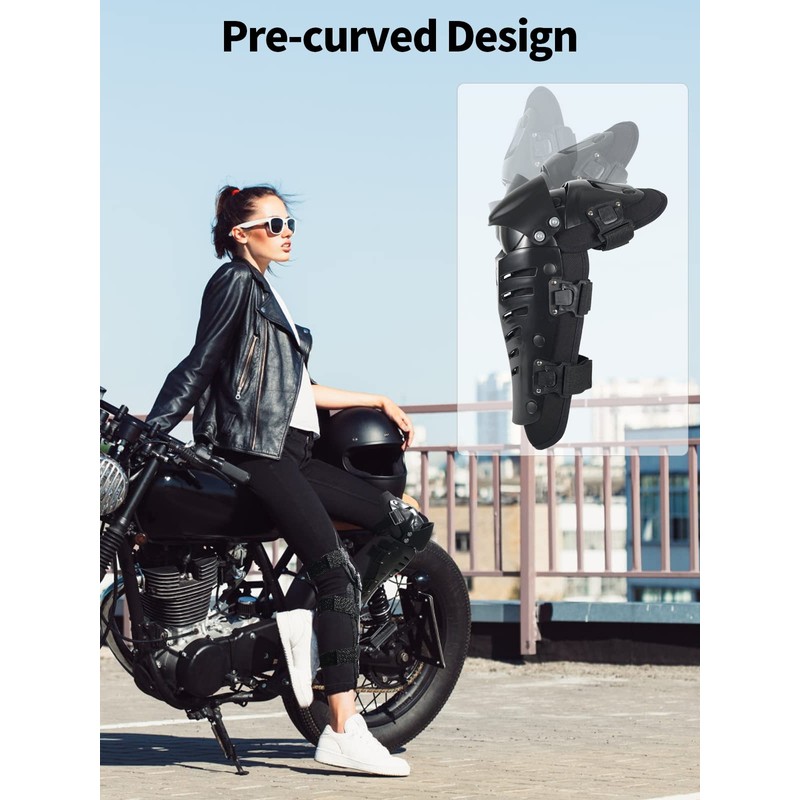 Motorcycle Shin Guards Protective Gear Leg Armor Dual Axis Pivoting