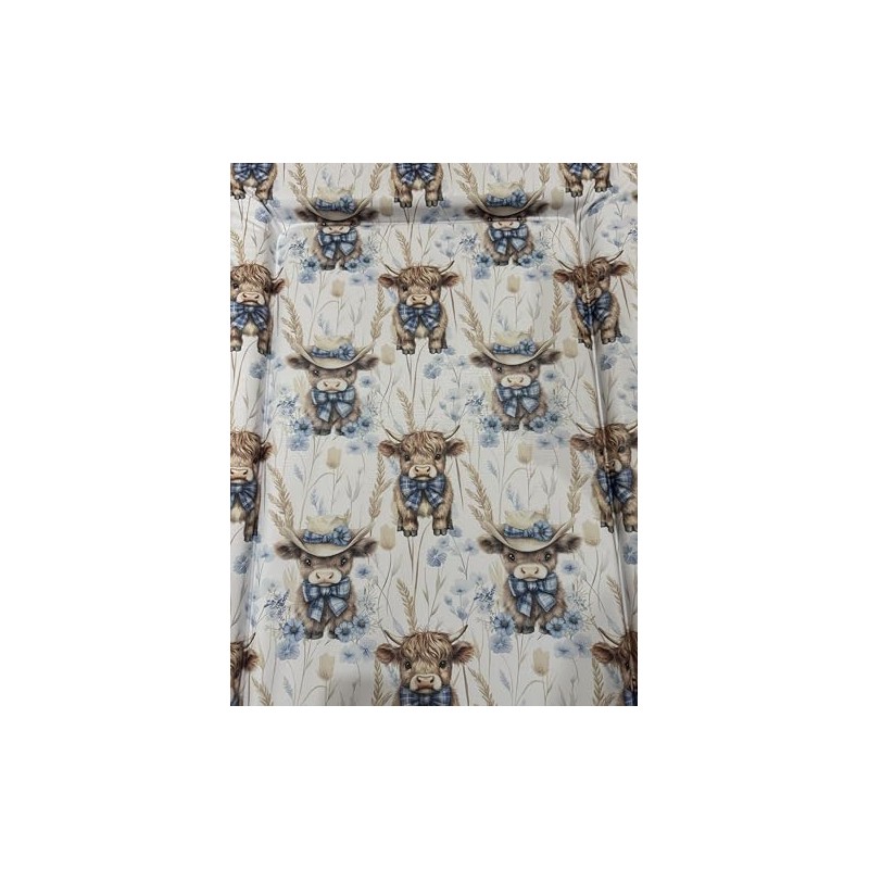 Sunnybabies Highland Cow Themed Nursery Baby Changing Mat Soft Padded