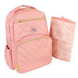 Hudson Baby Unisex Baby Premium Diaper Bag Backpack and Changing Pad, Blush, One Size