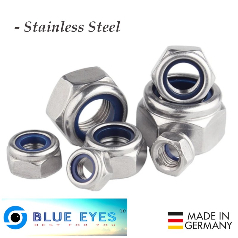 Blue Eyes Locking Nuts DIN985 Stainless Steel Hex Nuts Standard