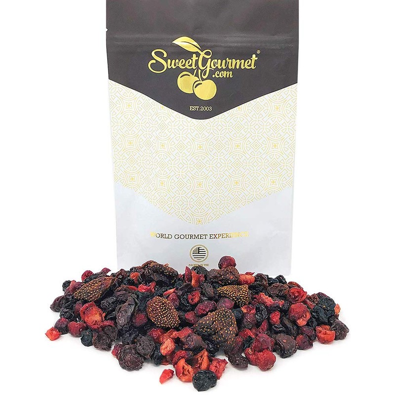 SweetGourmet Premium Dried Mixed Berries | Cherries, Cranberries, Blueberries, Strawberries