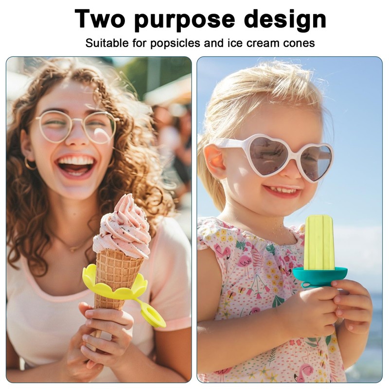 8-Pack Silicone Popsicl-e Holders & Ice P-op Sleeves