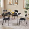 Vecelo 5 Piece Dining Table Set 4 Chairs Breakfast Wooden