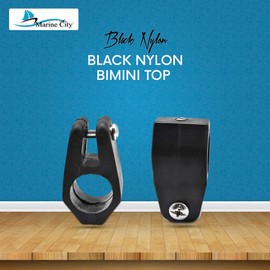 MARINE CITY Bimini Lightweight Durable Boat Nylon Jaw Slide Fittings Set, Black Round 7/8 Inches Tube Hardware Accessories for Boats – Yachts – Ships – RVs (Pack of 2)