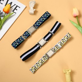 Umimiss Kids Belt - 3 Pcs Boys Belts, Magnetic Buckle Adjustable Elastic Belt, Stretchy Belt for Boys Grils, Kids Belts with Stars Cars Pattern