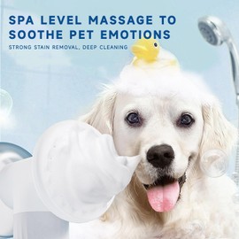 MANGOKKA Dog Shampoo Dispenser with Shampoo Brush, Foaming Dispenser with Soft Silicone Massage Dog Shampoo Brush, Rechargeable Dog Foam Sprayer for Short and Long Haired Pet