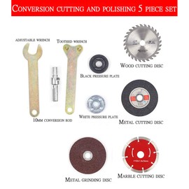 Handheld Electric Drill Angle Grinder, Cutting and Polishing 5 Piece Set, Metal Tile Wood Cutting Disc Polishing Disc, Used for Electric Drill Angle Grinder