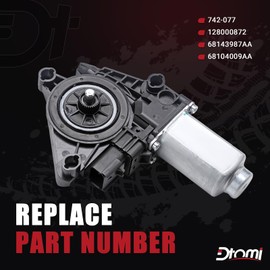 Dtomi Window Regulator Motor, Power Window Lift Motor Compatible with Dodge Chrysler Vehicle Charger 2011-2023 5-Pin Front Driver Side Replace# 68143987AA, 68104009AA, 742-077, 128000872