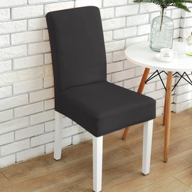 Newthinking Stretch Chair Covers for Dining Room, High Back Dining Chair Covers, Removable and Washable Full Wrap Elastic Chair Cover for Hotel, Wedding, Kitchen, Dining Room (Dark grey, 4 Pack)