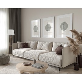 Floral Line Art Prints in Minimalist Boho Style for Home, Living Room, Kitchen, Bedroom [Picture Frames Not Included] (A3)