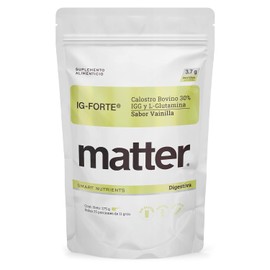 Matter IG-Forte, Suplemento de Calostro Bovino en Polvo 30% IgG y L-Glutamina USP, Apoyo a la Barrera Intestinal, Protección Celular y Bienestar Integral, Sabor Vainilla, 1 Bolsa con 275g 25scoops