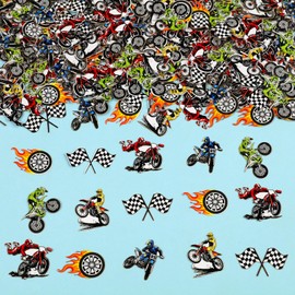 Wonmelody Dirt Bike Birthday Decoration for Boy 200PCS Dirt Bike Confetti Dirt Bike Table Confetti Motorcycle Birthday Supplies Dirt Bike Party Decoration Favors for 5th 7th 13th Birthday Baby Shower