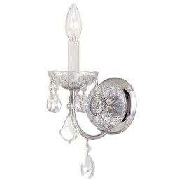 Imperial 1 Light Clear Italian Crystal Polished Chrome Sconce