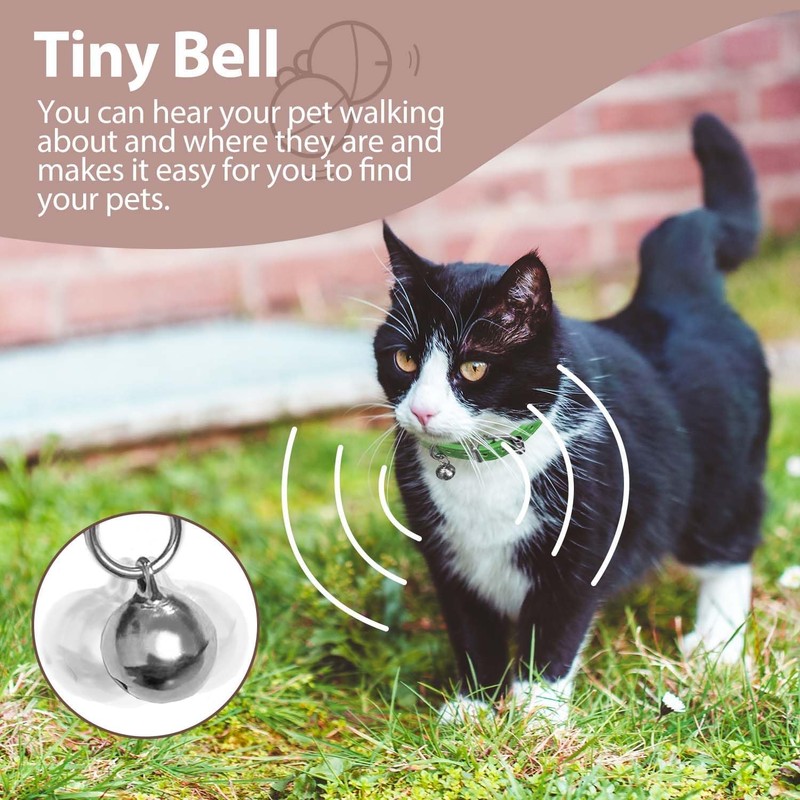 Light Blue XXS Dog Collar with Bell, PU Leather Dog