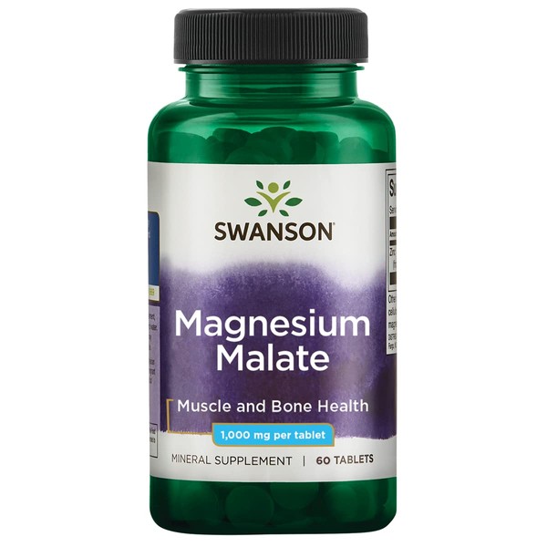 Swanson Magnesium Malate (150 Milligrams Elemental) 1000 Milligrams 60 Tabs